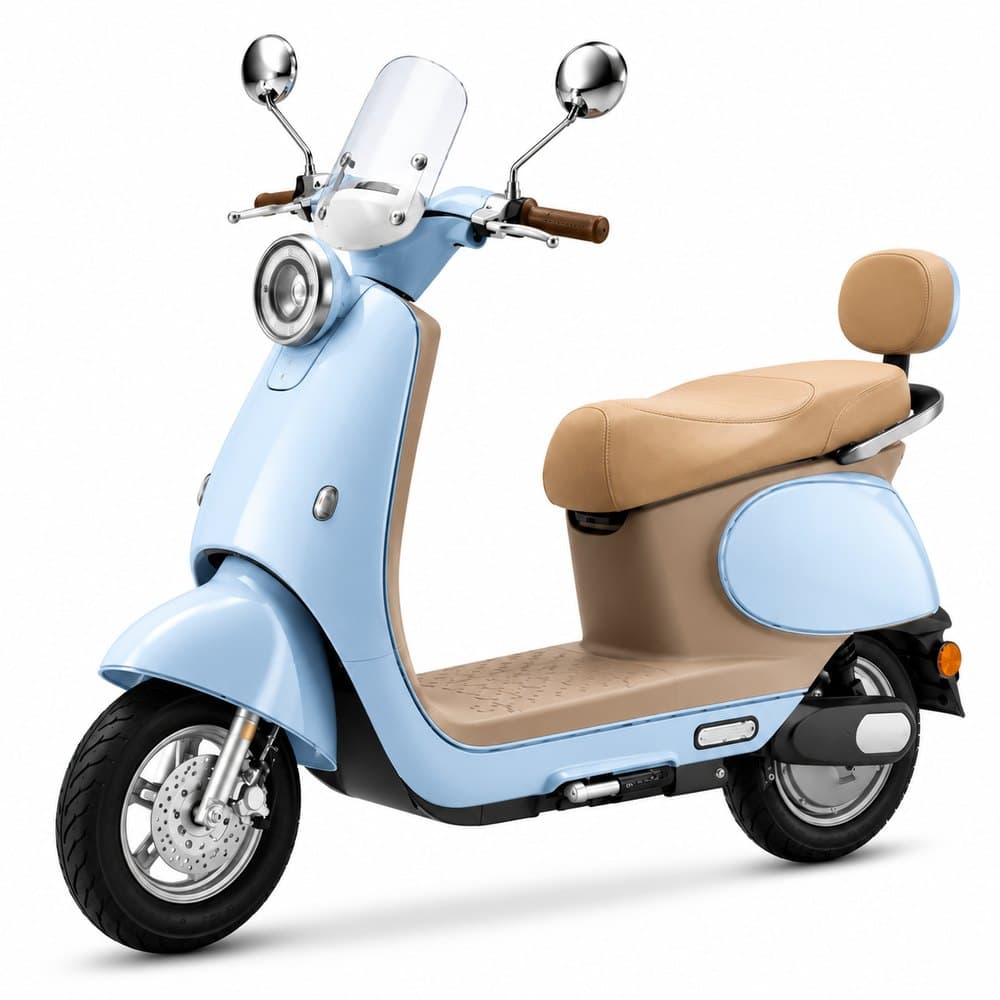 HISPEED Urban C8 — Urbana, Scooter retro 800W con baúl trasero, control remoto y espejos.